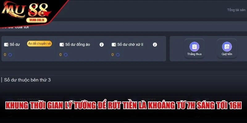 Khung thời gian lý tưởng để rút tiền là khoảng từ 7h sáng tới 16h